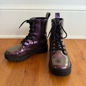 Art Class Target Purple Sparkle Glitter Iridescent Combat Boots 1